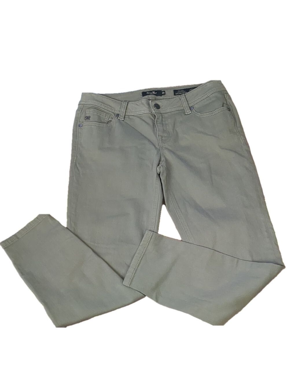 MISS me green mid-rise easy ankle skinny jeans size 26
